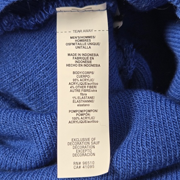 Under Armour Cuffed Fold Beanie Logo Winter Pom Athletic Royal Blue Men's OSFM - Picture 9 of 10